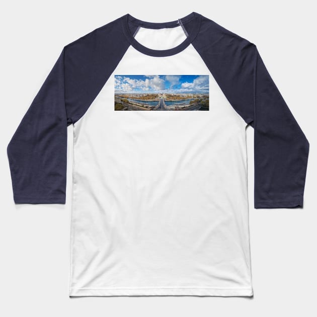 Panoramic Paris along Seine river Baseball T-Shirt by psychoshadow